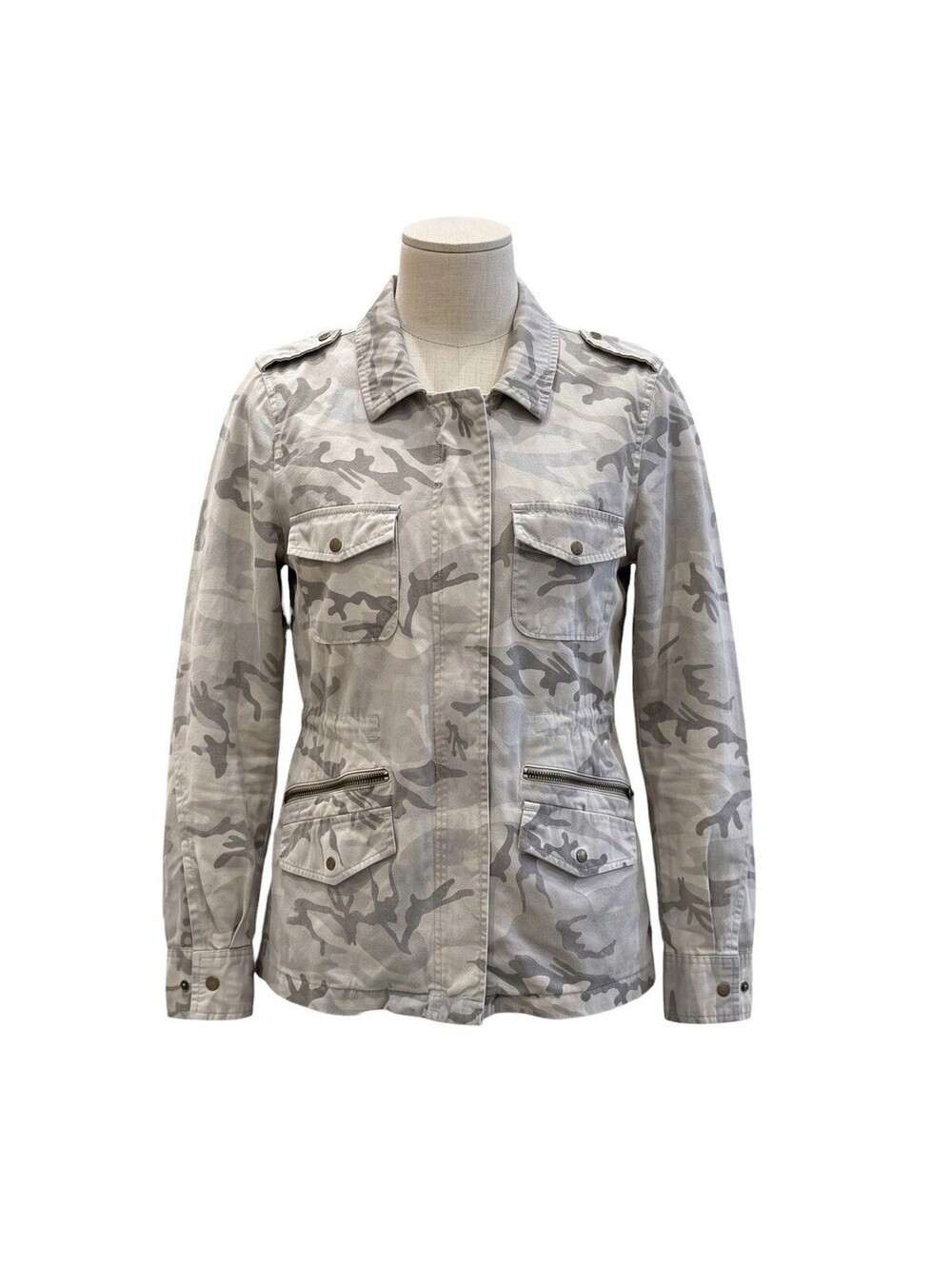 Womens Camouflage Jacket Large Lily Aldridge Velvet by Graham & Spencer Ruby